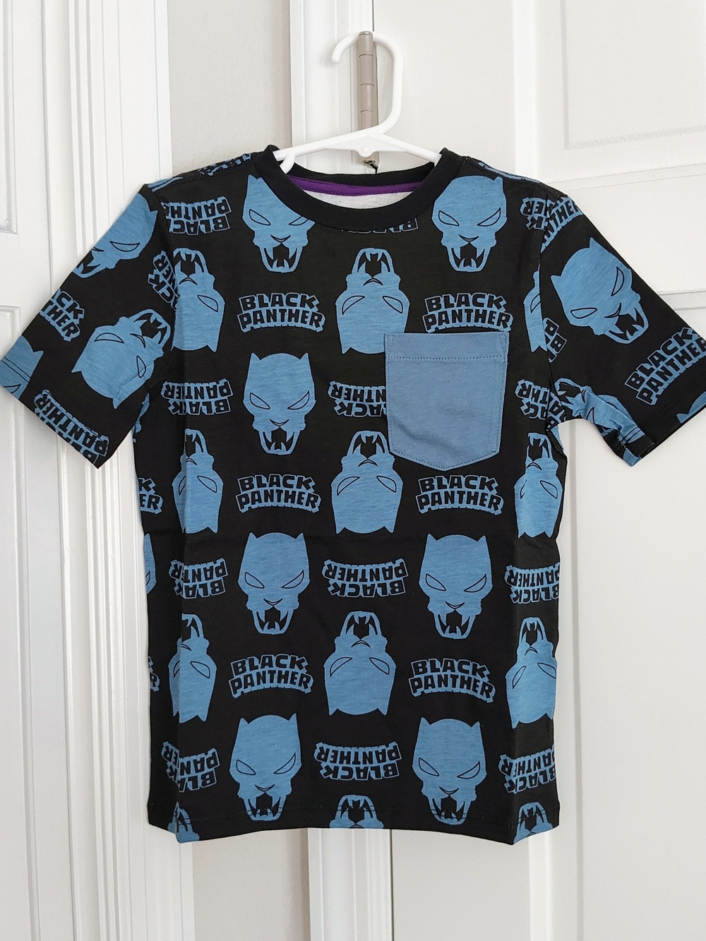 Marvel Black Panther Short Sleeve Tee - Black & Light Blue
